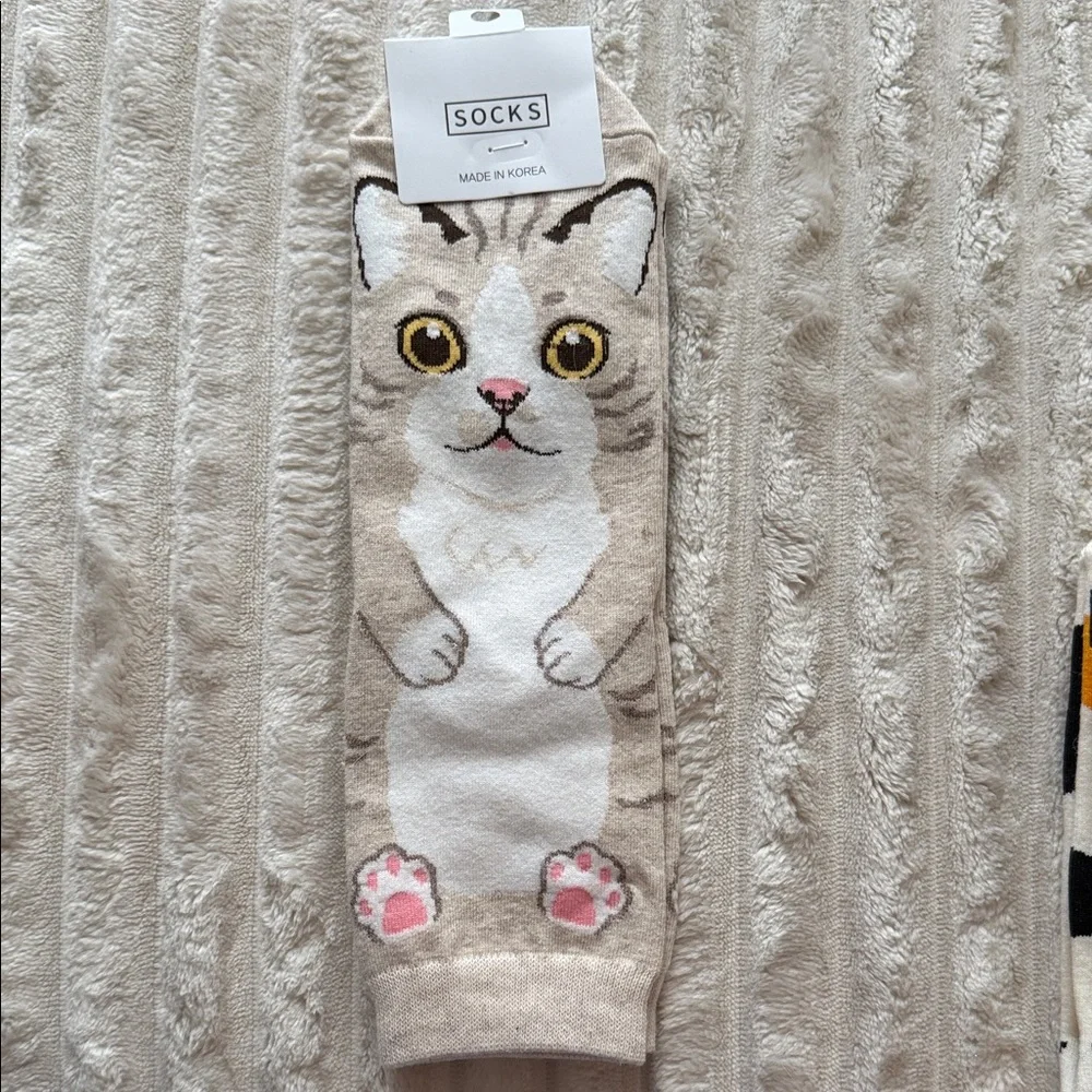 Cat Design Socks Set - Multicolor